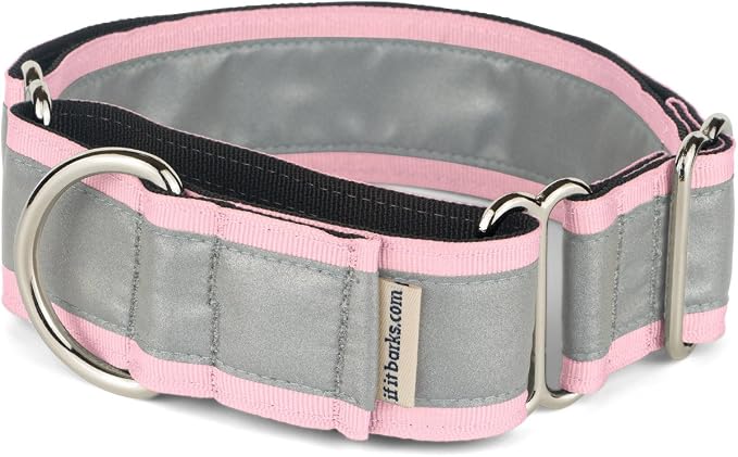 If It Barks - 1.5" Reflective Martingale Collar for Dogs - Adjustable - Made in USA - Strong, Durable, and Comfy - Ideal for Training - Suitable for Most Breeds - Medium, Pink
