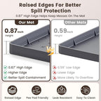 Dog Pee Pad Holder & Cat Litter Mat, L 34'' × 28'', Waterproof Floor Silicone Mat for Pets, Easy to Clean, Soft on Paws (Dark Grey)