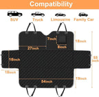 Mancro Dog Car Seat Cover, Waterproof Dog Hammock for Car, Black All | 600D Heavy Duty, Scratch-Resistant Back Seat Pet Cover for Dogs with PVE Nonslip Underside, Fits for Sedan, Trucks and SUVs