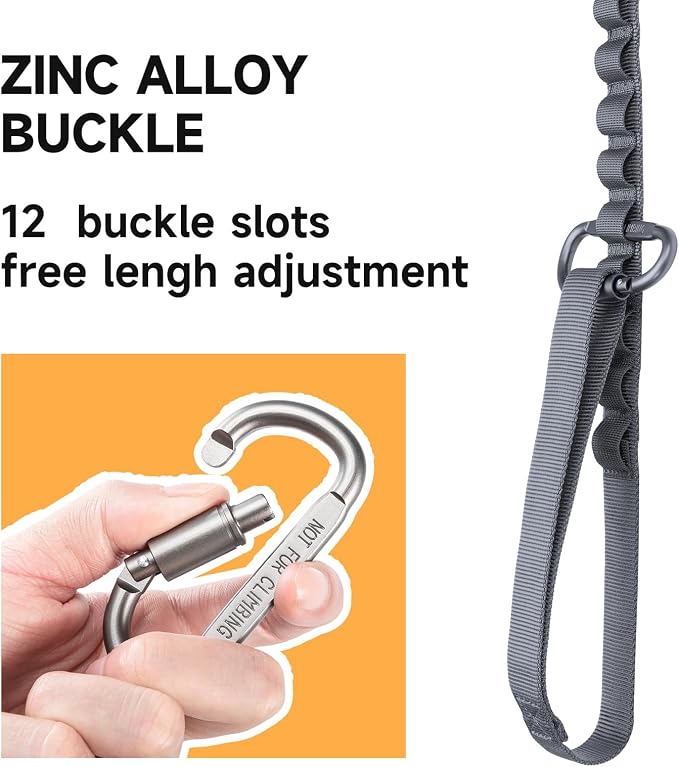 EXCELLENT ELITE SPANKER Tactical Military Bungee Nylon Dog Leash Adjustable | Adjustable No Pull Leads Rope Quick Release with 2 Control Handle heavy duty durable for training huntingfor medium large dog