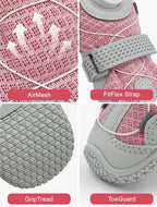 Huafly Tension Knob Dog Shoes – Twist-Lock Dog Boots & Paw Protectors for Small Medium Large Dogs,Non-Slip Sole Breathable Mesh Reflective Strap for Hiking Camping Hot Pavement & Hard Floor (Size 1)