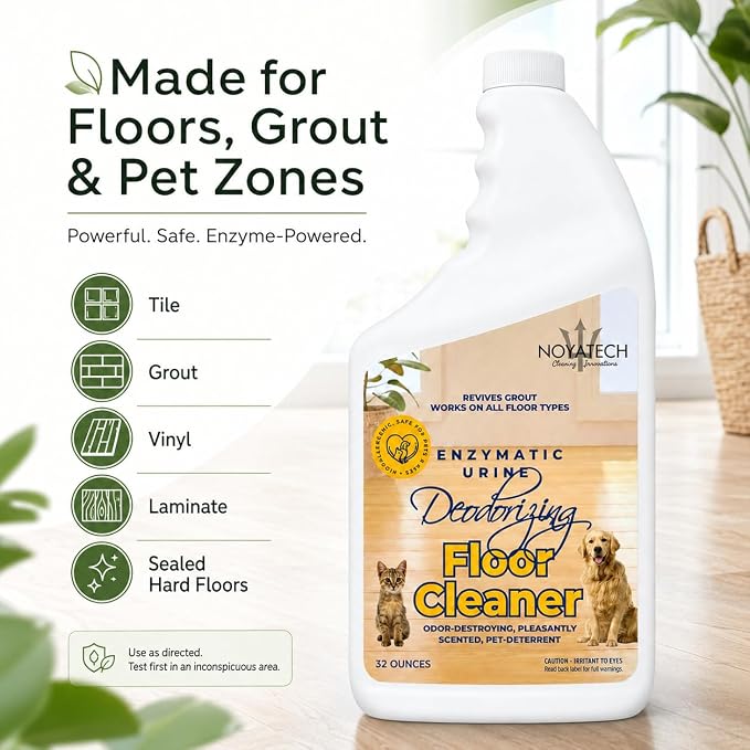 NOYATECH Pet Floor Cleaner Concentrate, Enzyme Urine Odor Remover, 32 oz