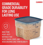 Cambro FreshPro 12 Quart (QT) Food Storage Container with Lid (Restaurant Grade) - for Food Prep, Commercial Kitchen, Pet and Dog Food Container (Translucent)