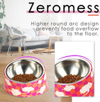Super Design Mess Free 15° Slanted Bowl for Dogs and Cats, Tilted Angle Bulldog Bowl Pet Feeder, Non-Skid & Non-Spill, Easier to Reach Food