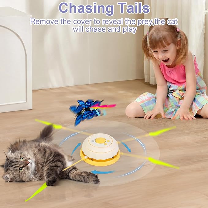 Interactive Cat Toys for Indoor Cats, Kitten Toys for Indoor Kittens,Pink | Automatic Electronic Cat Toys for Bored Adult Cats, Stimulating Moving Cat Enrichment Toy, Hide and Seek Cat Games Toy