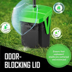 FUSBUNTY Pooper Scooper Swivel Bin & Rake with 100 Waste Bags, Dog Pooper Scooper with Bag Attachment for Large Medium Small Dogs, Poop Scooper with Lid for Lawn Yard Dog Kennel