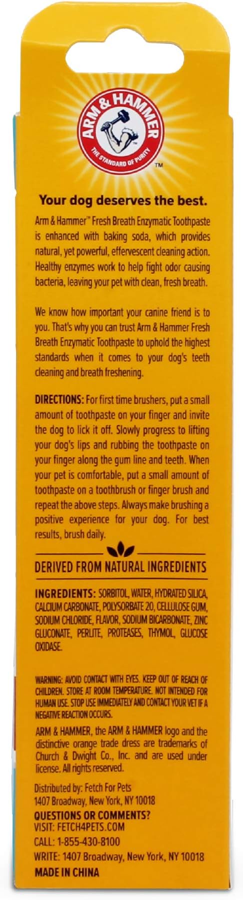 Arm & Hammer Fresh Breath Enzymatic Dog Toothpaste, Chicken, 2.5 Oz, 3-Pk | Enzymatic baking soda formula, poultry flavor, daily use, puppies and adult dogs
