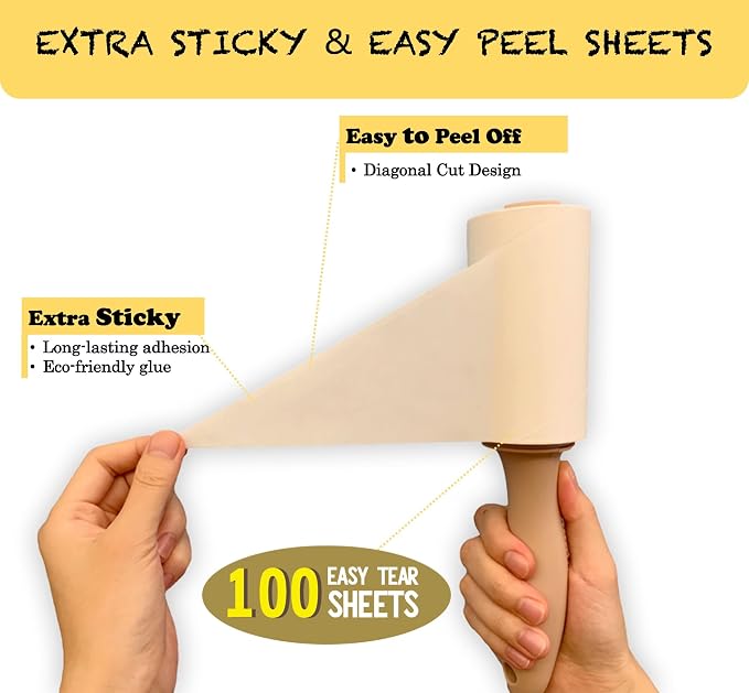 Lint Roller Refills 4", 800 Sheets, for Evercare, Extra Sticky | 8-pack, 100 sheets each. Easy tear-off. Fits 4" rollers with 1.5" core. For pet hair, clothes, furniture.