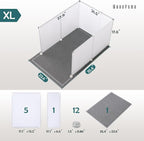 MEEXPAWS Cat Litter Box Enclosure Splash Guard Extra Large 28L × 21.5W x 18H inch, Light Weight Plastic Sheets with Cat Litter Mat Easy Clean (White) | Extra Large Litter Box Pee Shield, DIY Plastic Sheets Easy Clean, Litter Containment, Privacy Screen...