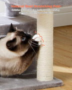 Small Cat Tree for Kittens, 32 in Cat Tower with 2 Cozy Condos | Multi-Level Cat Tree with Scratching Posts, Soft Padded Perch, 2 Dangling Toys