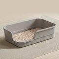 Extra Large Cat Litter Box with High Sides,Cats Boxes for Indoor Cats,Cat Litter Pan for Kitty,Litter Box with Low Entry,Easy to Clean,Anti-Splashing,23.6" x15.7" x5.9" (Grey)