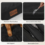 Orthopedic Washable Dog Bed for Large Dogs, 36x27in, Black | Orthopedic Foam Relieves Joint Pressure, Bolsters Supports Head And Neck, Washable Cover, Non-Slip Bottom