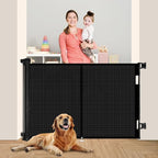 Miumoon 50 inch Reinforced Retractable Baby Gates 42 inch Tall | Retractable Dog Gate with No Crawl Through Reinforced Strip, 4 FT Retractable Gate for Stairs,Doorways,Hallway,Indoor/Outdoor