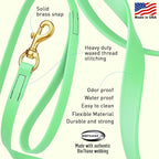 Viper Biothane K9 Working Dog Leash Waterproof Lead for Tracking Training Schutzhund Odor-Proof Long Line with Solid Brass Snap for Puppy Medium and Large Dogs, 10ft Sea Foam Green