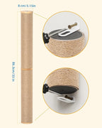 Aechonow 68" Wall Mounted Cat Scratcher,2Pcs of 34in Sisal Scratching Posts | Wood Cat Wall Scratcher,Cat Wall Furniture for Indoor Cats,Cat Wall Climber, Natural Sisal,Tall & Sturdy Corner Climbing Pole
