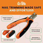 Nail Clipper for Small to Medium Pets, Quick Sensor Safety Guard | Heavy Duty Trimmer for Thick Nails, Stainless Steel Blades, Grooming Tool for Dogs & Cats, Non-Slip Handle Built-in Nail File