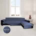 Easy-Going Reversible L-Shape Sectional Couch Cover, Small, Dark Blue | Soft Sofa Slipcover For Dogs, Fits Left/Right Chaise Lounge Protector, Water Resistant Mat For Living Room