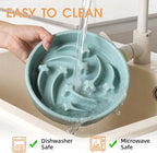 Ceramic Slow Feeder Dog Bowls Large Breed, 2 Cups, 8.3 Inch Green | 2 cups raised maze bowl slows fast eating for medium and large dogs; heavy ceramic, non-slip and dishwasher safe.