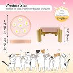 Elevated Ceramic Slow Feeder Cat Bowl with Anti-Slip Bamboo Stand | 6.3" Wide Whisker Friendly, Slow Eating 3x, Dry & Wet Food, Cute Flower-Shaped Maze, Microwave & Dishwasher Safe, White