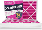14x24x1 Air Filter (4-Pack) | Made in the USA | Color Changing | Remove Cat and Dog Odor | MERV 8 for Pet Hair Dander and Dust | 13.75"x23.75"x0.75" Exact Size