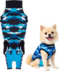 Suitical Recovery Suit for Dogs - Spay & Neutering Dog Surgery Recovery Suit for Male or Female - Soft Fabric for Skin Conditions - 2XS Neck to Tail 13.0-16.6 Inch - Chest 16-20 Inch - Blue Camouflage