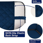 PureFit Reversible Quilted Sofa Cover Dog Couch Covers for Sofa, 66 in | Navy/Navy, Water Resistant Couch Protector, Washable Pet Couch Cover with Non Slip and Elastic Straps For Kids