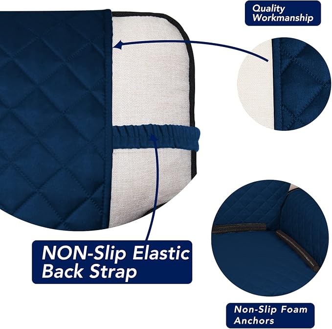 PureFit Reversible Chair Sofa Cover Dog Couch Covers for Sofa, 25.5 in | Navy/Navy, Water Resistant Couch Protector, Washable Pet Couch Cover with Non Slip and Elastic Straps For Kids