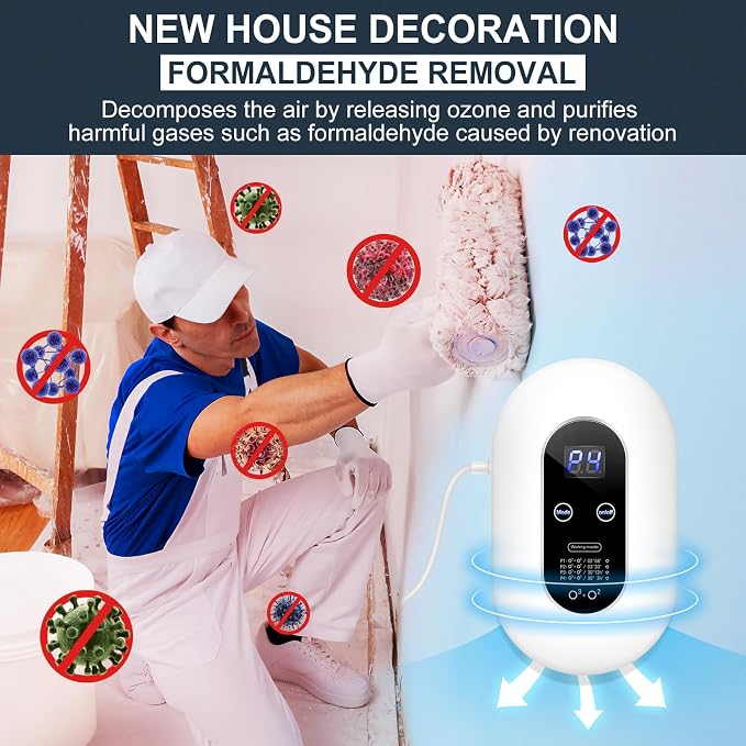 Ozone Odor Eliminator for Strong Odor 99% Cat Litter Deodorizer Dog Poof | Odor Removal Air Ionizers Home Plug-in Air Purifier for Bedroom, Toilet, Kitchen, Pets, Smoke, Formaldehyde Air Freshener