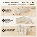 Dog Playpen with Door, Portable Large Puppy Playpen for Indoor & Outdoor Use, Tool-Free Assembly Modern Pet Play Pen for Dogs, Cats & Small Animals