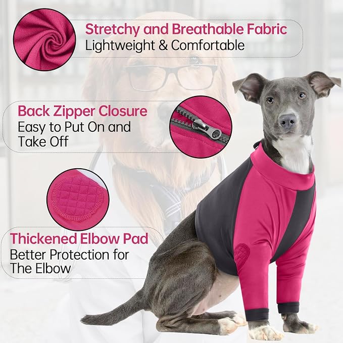 Lelepet Dog Recovery Sleeve, Dog Long Sleeve Shirt Stop Licking S | Surgery Recovery Suit for Front Legs Shoulder Chest Wounds Skin Conditions Leg Sleeve for itching with Arms Elbow Protector