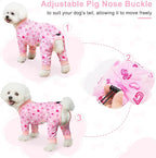 Bienbee Dog Pajamas, 4 Pack Adjustable Onesies for Small to Large Dogs L | Dog Shedding Suit with Soft Fabric, Breathable & Stretchy, and Adjustable Back Length for Sleeping Lounging and Daily Use