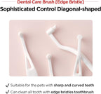 JAYU PET Dental Care Brush (Edge Bristles) 3ea - Micro Round Head Dog Toothbrush, Cat Toothbrush, Dental Care, Perfect for Kitten & Small Breed with End-tuft Diagonal-Shaped Bristle & Easy Grip Handle