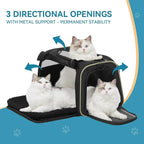 PETSFIT Pet Carrier Airline Approved with Extendable Mat, Dog Carriers for Small Dogs, TSA Approved Pet Carrier, Puppy Carrier for Small and Medium Cats Under 12 Lbs, Black | Airline Approved, Extendable Mat, TSA Approved, For Dogs & Cats Under 12 Lbs
