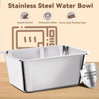 10L No Spill Dog Water Bowl, 2.6 Gal Stainless Steel No Splash Large Dog Water Bowl with Non-Slip Silicone Mat, Spill Proof Slow Drinking Pet Bowls for Messy Drinkers Indoor/Outdoor Use Beige