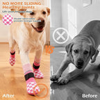 EXPAWLORER Dog Socks to Prevent Licking Paws with Grippers for Hot Pavement | For Hardwood Floors Anti Slip, Reflective Dog Boots & Paw Protectors Shoes Booties with for Senior Small Medium Large Dogs XS