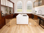 Freestanding Wooden Dog Gate Indoor- 23" H 2 Panels 2PCS | No-Painted Folding Pet Gate, Foldable Puppy Fence for Stairs, Doorways, Hallways