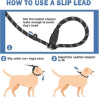 HOMIMP Slip Lead Dog Leash 6 FT - Reflective 4 PCS Bulk Color Heavy Duty Rope Dogs Leash for Small Medium Large Dogs Puppy - Soft Long Padded Handle Thick Dog Leashes for Shelter, Vet, Training