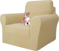 MAXIJIN Stretch Chair Cover Chair Slipcovers with Arms, 1-Piece Couch Sofa Chair Covers for Living Room, Non Slip Armchair Cover (31"-46") Furniture Protector Dogs Pet Friendly (Chair, Beige)