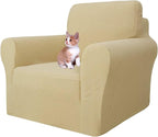 MAXIJIN Stretch Chair Cover Chair Slipcovers with Arms, 1-Piece Couch Sofa Chair Covers for Living Room, Non Slip Armchair Cover (31"-46") Furniture Protector Dogs Pet Friendly (Chair, Beige)
