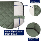 PureFit Reversible Quilted Couch Covers for Dogs Loveseat Sofa Cover 54" | Greyish Green/Beige, Water Resistant Couch Protector, Washable Pet Couch Cover with Non Slip and Elastic Straps For Kids