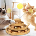 DoogCat Cat Ball Track Toy,Kitty Toys Roller,3-Level Ball Tower with 9 Removable Balls,Interactive Cat Toy, DIY Circle Fun Toy for Kitten Mental Physical Exercise - Medium Size