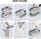 Stainless Steel Sifting Litter Box with Lid | 3-Second Cleanup, No Scooping Needed ,Premium Stainless Steel, Odor & Non-Stick,High-Density Sifting, Saves 30% Litter