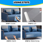Cat Scratch Furniture Protector: Cat Anti Scratch Tape - Door Protector from Dog Scratching - Clear Training Self Adhesive Tape for Carpet, Sofa, Couch, Door (118in x 11.8in)