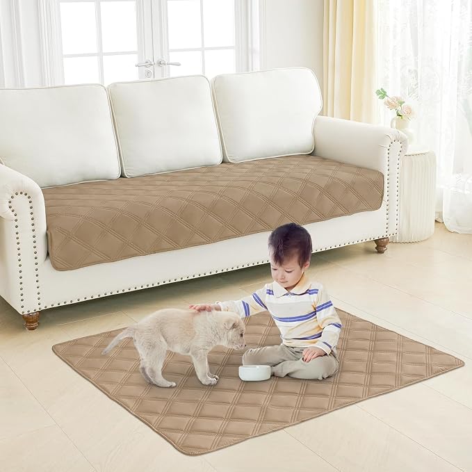 Smiry Waterproof Dog Bed Cover, Reversible Pet Blanket for Sofa Couch | Soft Washable Dog Blanket, Leakproof Couch Cover for Dogs Cats & Furniture Protection, 40x80, Camel/Beige