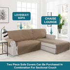 Turquoize 100% Waterproof Sofa Covers Chaise Lounge L Shape Sofa Protector Slip Cover Triple Non-Slip Sofa Slipcover for Chaise Sectional Couch Cover for Pets, Kids (Chaise, Taupe)