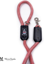 Warren London Climbing Rope Dog Leash – 5 ft Candy-Stripe Rope w/Padded Handle & 360° Clip | Bold Red & White Lead for Year-Round Adventures