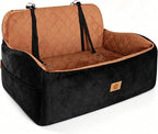 Dog Car Seat for Medium/Large Dogs, Dog Booster Car Seat Under 55 lbs or 2 Small Dogs, High-Support Memory Foam, Travel Bed with Storage Pockets