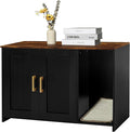 DWANTON Litter Box Enclosure, Wooden Cat Washroom Indoor, 27.6", 107BVV