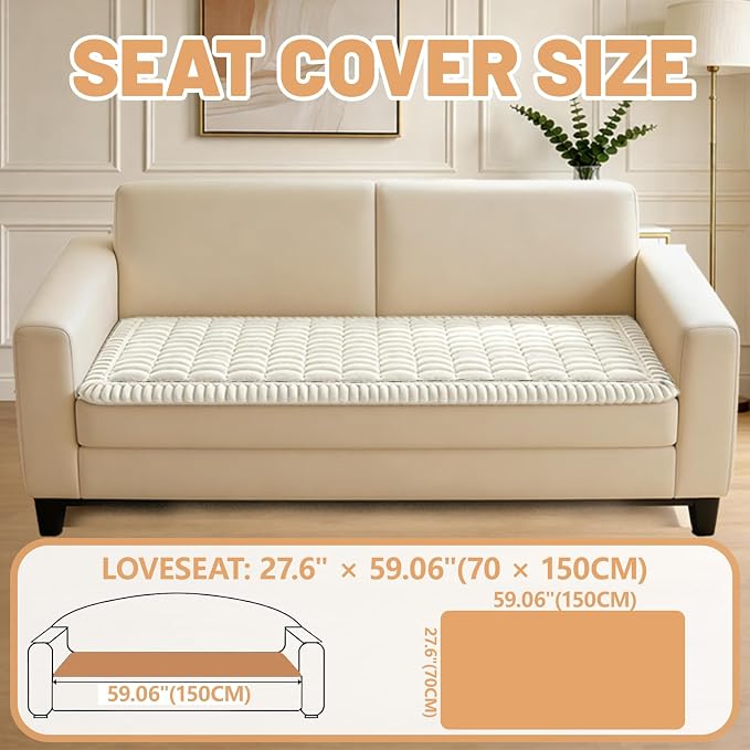 Couch Cover for Dogs Washable,Non Slip Fuzzy Durable Pet Friendly Cozy | Soft Slipcovers for 3 Cushion Sofa Cover,Plush Thick Protector Fits Mat Bed Leather & Fabric Couches (White 27.6"x59")