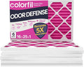 16x25x1 Air Filter (6-Pack) | Made in the USA | Color Changing | Remove Cat and Dog Odor | MERV 8 for Pet Hair Dander and Dust | 15.5"x24.5"x0.75" Exact Size